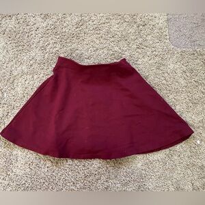 Red twik mini skater skirt perfect for fall